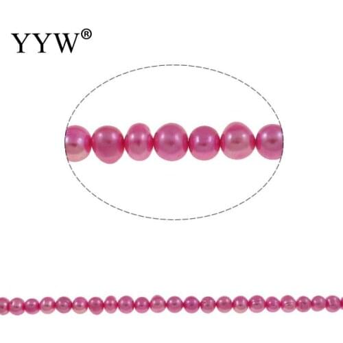 14.5Inch Potato Cultured Freshwater Pearl Beads Perles For DIY Craft Bracelet Necklace Jewelry Making Fuchsia 7-8mm