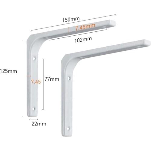 2pcs Shelf Brackets Thicken Iron L-Shaped Right Angle Corner Brace for Wall Hanging Furniture Connector Industrial 875F