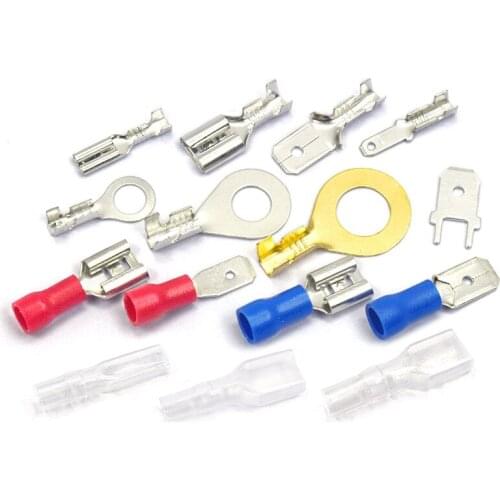 20PCS Plug-in wiring cold-pressed terminal copper connector 6.3 / 4.8 / 2.8MM plug spring terminal piece sheath female connector