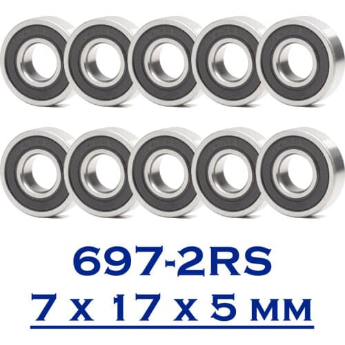 697-2RS Bearing ABEC-1 10PCS 8x17x5 mm Miniature 697RS Ball Bearings 619/7RS Z2V1 697 2RS