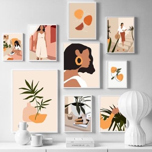 Abstract Vintage Fashion Girl Wall Art Canvas Painting Nordic Posters and Prints Wall Pictures Living Room Decor Home Decoration