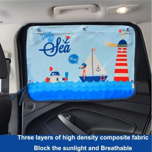 Xiaomi Car Sun Shade Car Cover Cartoon Rear Side Window Curtain Film Car Sunshade Visor Heat Shield UV Protection for Baby Kid