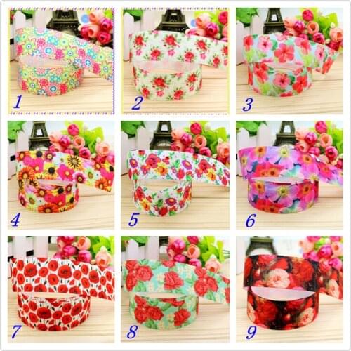 1.5'' Free shipping flowers printed grosgrain ribbon hairbow headwear party decoration diy wholesale OEM 38mm S425