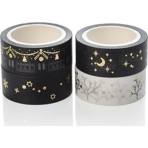 Bronzing Washi Paper Tapes Diy Decorative Masking Tape Cute Scrapbooking Stickers Gift Crafts 1 roll 5m*1.5cm