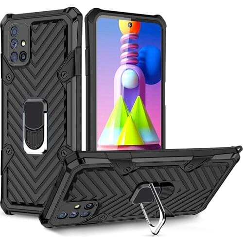 For Samsung Galaxy M51 Case Car Magnetic Holder Metal Ring Hard Armor Case for Galaxy M51 M 51 M515F Back Cover