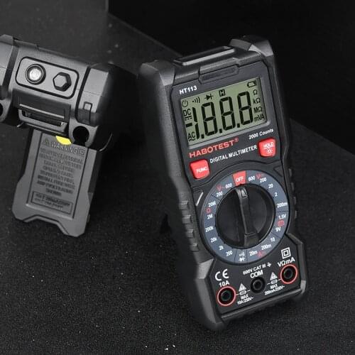 HABOTEST HT113 Digital Multimeter Esr Meter Testers Automotive Electrical Dmm Transistor Peak Tester Voltage Meter 2000 Counts