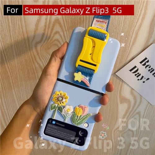 For Samsung Galaxy Z flip 3 case,Z flip3 case cute,z flip 3 case strap, Z flip3 case