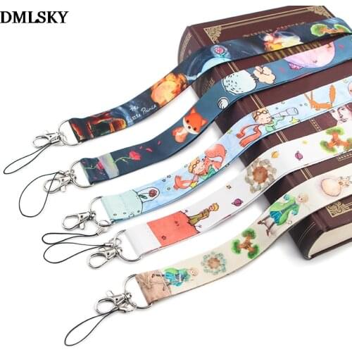 DMLSKY Cute Prince and fox Lanyard Keychain Lanyards for keys Badge ID Mobile Phone Rope Neck Straps Accessories Gifts M4380