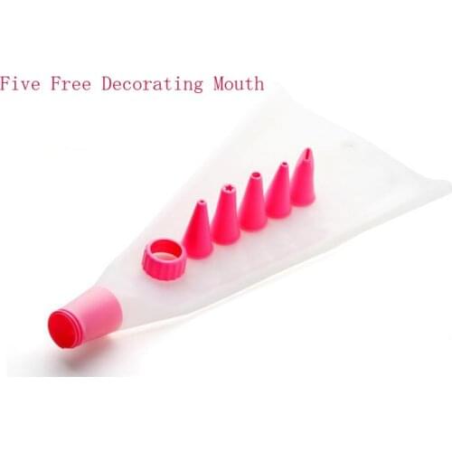 Economical and Practical Decorating Tip Sets with Five Free Decorating Mouth Silicone Cake Decorating Bag Can be Repeated Using