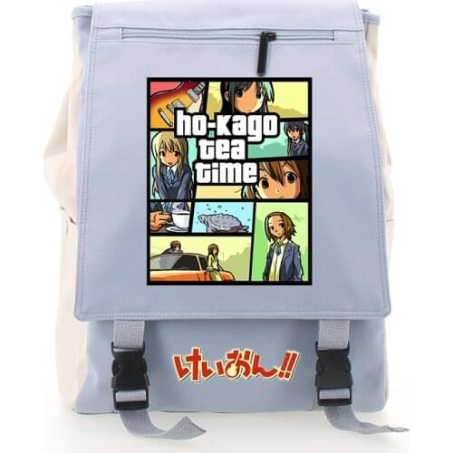 K-ON! Cartoon Large Capacity Candy Color Hirasawa Yui Kotobuki Tsumugi Nakano Azusa Shoulder Backpack Bag for Teenagers Girls