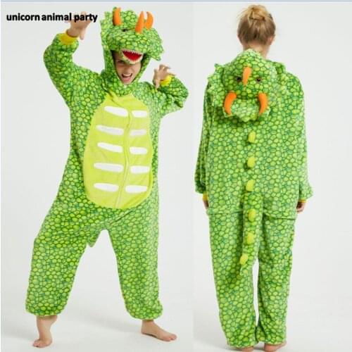 Kigurumi Onesies Men women Cosplay halloween green triangle dragon Christmas Party Pajamas Pyjamas costumes carnival costume