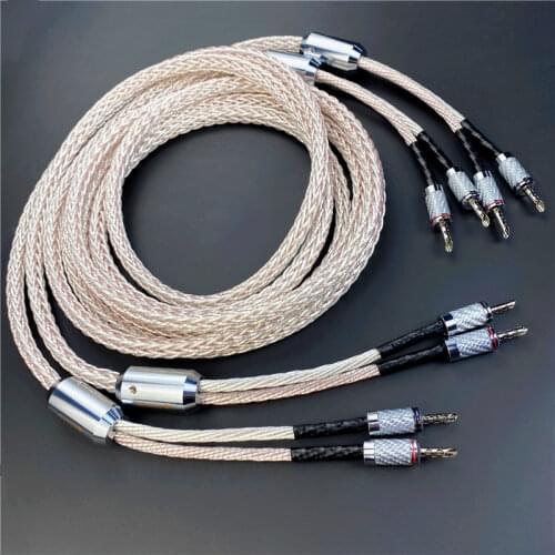 Microspace Monocrystalline Copper Silver-Plated HiFi Audio Speaker Cable for Amplifier CD Player