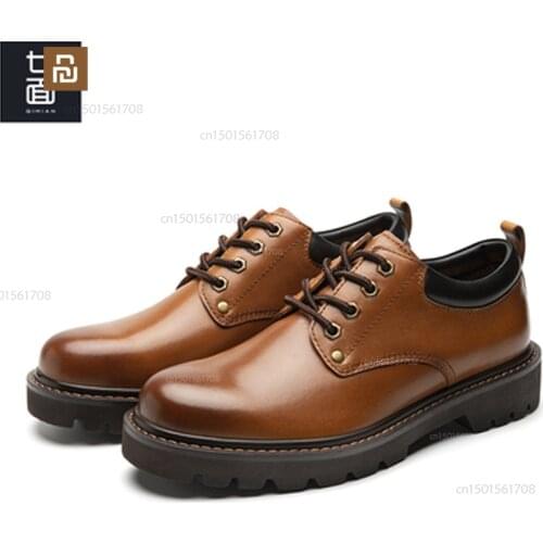 Xiaomi mijia mens leather shoes thick-soled tooling single toe layer cowhide business casual tooling shoes