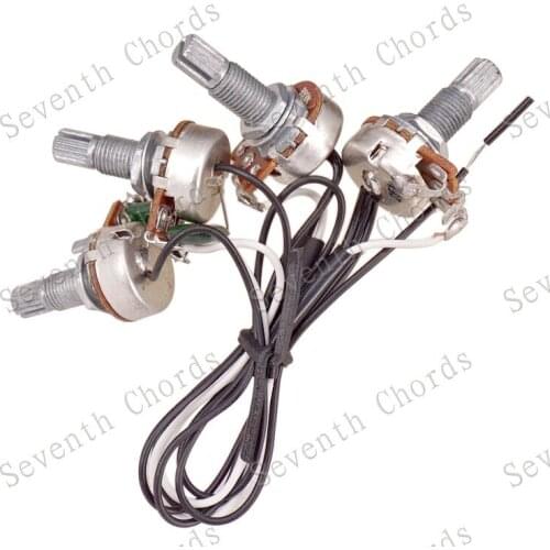 A Set Guitar Wiring Harness Prewired 2 Volumes & 2 Tones 4-500K Small Pots