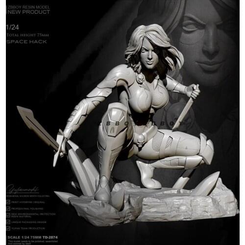 75mm 1/24 Resin model kits figure beauty colorless and self-assembled TD-2874