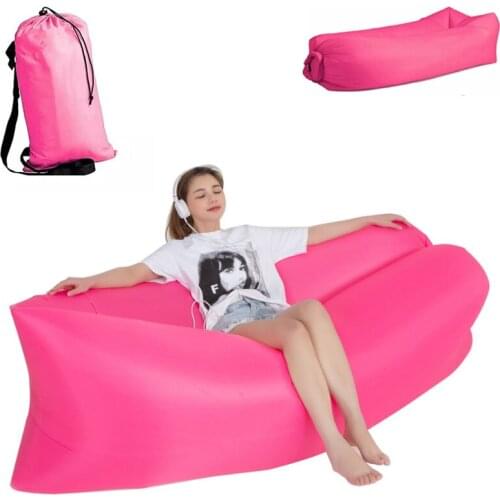 Outdoor Inflatable Sofa Lazy Bag Portable Ultralight folding Camping Sleeping Bags Air Bed Travelling Hiking Pool Beach Parties