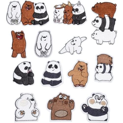 13 pcs Cartoon little bear Patches iron for Clothing Jackets DIY Sew on Ironing Embroidery Patch Appliques for T Shirt Shoes