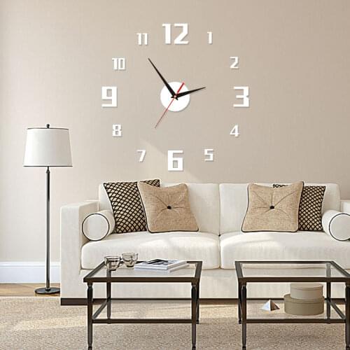 New 3D Wall Clock Design Large Acrylic Mirror Clocks Stickers Living Room Accessories Decorative House Clock On The Wall Decor