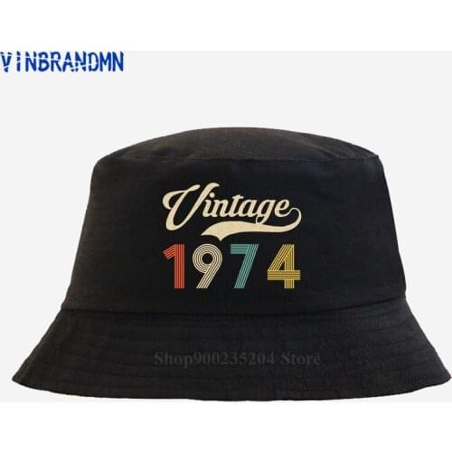 High quality Vintage 1974 aged to perfection Bucket hat 100% combed cotton sun hat Retro Fashion birthday gift Beach fishing hat