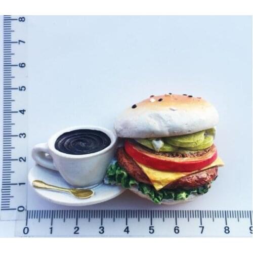 Hand-painted fridge magnet stickers, European Tourism Memorial Stereo Coffee Burger decorative arts and crafts with gift