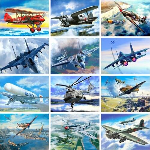 Huacan Diy Craft Diamond Painting Plane Diamond Embroidery Cross Stitch Sky Mosaic Full Handmade Gift