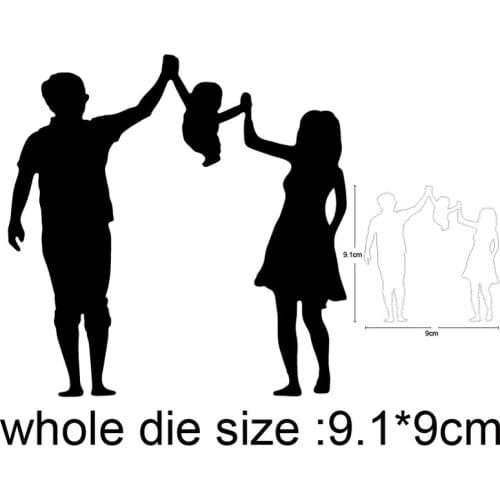 Family of three Metal Cutting Dies stamp and dies Stencils DIY Scrapbooking dies Photo Card Making Embossing Die Cuts Craft dies