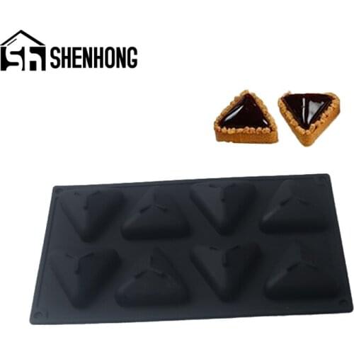 SHENHONG 8 Cavity Silicone Pastry Tools Cake Mold Egg Tart Ring Chocolate Mousse Jelly Dessert Moulds Decorating Baking Tools