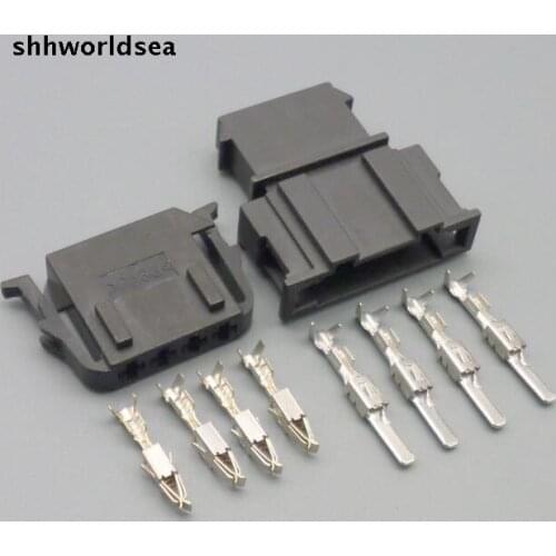 Shhworldsea 5/30/100sets 4p 3.5mm auto socket male female 11185 for VW for audi