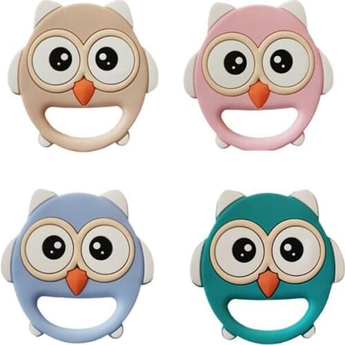 1Pcs Baby Animal Silicone Teethers Cartoon Owl Elephant Teething Products Accessories for Kids Children Pacifier Chains BPA Free