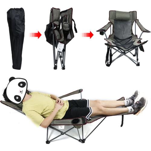 Outdoor Folding Recliner Portable Fishing Chair Beach Office Nap Chair Ultra Light Adjustable Dual-purpose Sitting And Lying