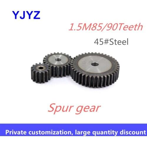 Precision spur gears 1.5M 85/90Teeth 15/45 thickness steel spur gears high frequency quenching