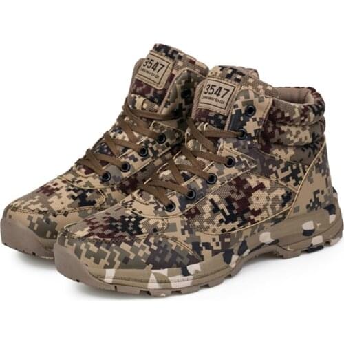 Outdoor Winter Trekking Hiking Shoes Men Military Rubber Sole Climbing Tactical Boot Warm Cotton Non-slip Wear Resistant Sneaker