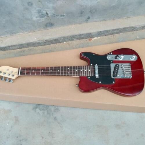 Top quality FDTL-2043 Mini Wine red color solid body black pickguard rosewood fretboard TL electric guitar, Free shipping