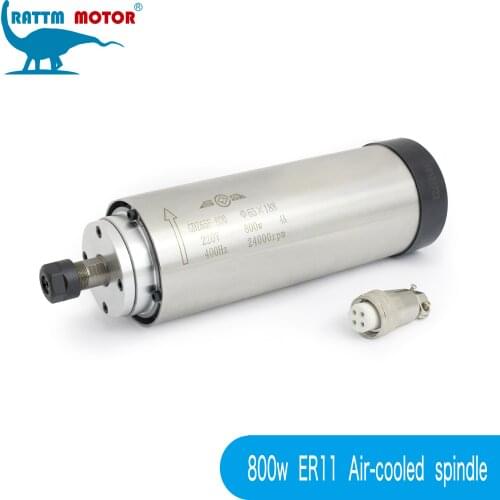 Quanlity 800W 220V ER11 Air Cooled Spindle Motor Runout-off 0.01mm 4 Ceramic Bearing For CNC Engraving Milling Grind