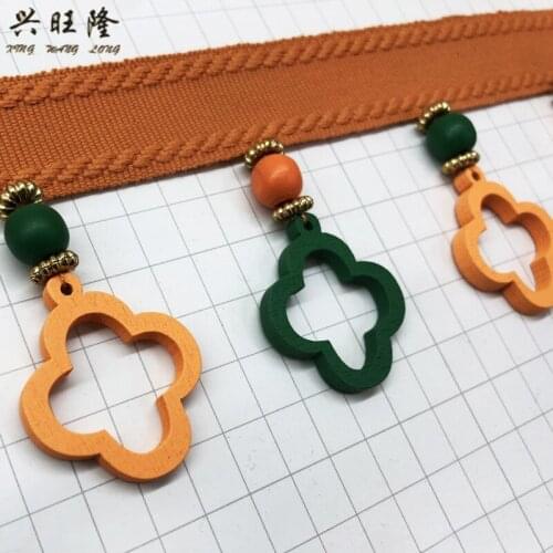 XWL 12M/lot 7.5cm Wide Wood Curtain Lace Trims Sofa Stage Valance Decor Ribbon Belt DIY Sewing Lace Trim Curtain Accessories