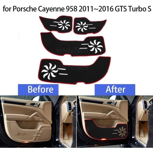Protection Carpet Door Inside Guard Side Edge Cover for Porsche Cayenne 958 11~16 GTS Car Door Anti Kick Pad Sticker Accessories