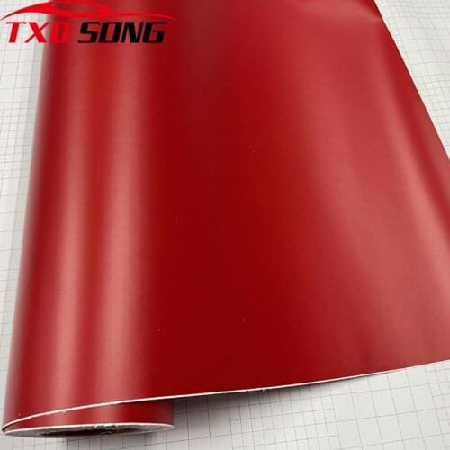 10/20/30/40/50X152CM Premium Matte Red matt Vinyl Metal Car Wrap Film DIY Styling Adhesive Car Motorbike Sticker Decal