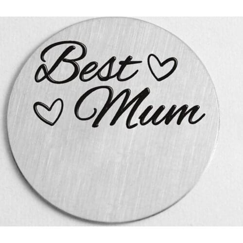 10pcs/lot 22mm Stainless Steel Best Mum Floating Locket Plates for Memory Glass Locket