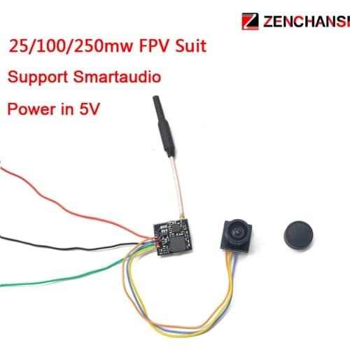 5.8Ghz 40CH 25/100/250mW FPV Transmitter with smartaduio 600TVL CMOS Micro FPV Camera for Drone Like Tiny Whoop Blade Inductrix