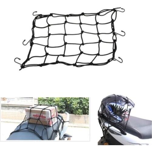 Motorcycle Helmet Bungee Luggage Cargo 6 Hooks Net Hold Down
