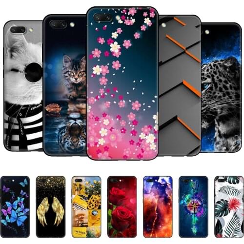 For honor 10 Case Back Phone Cover for huawei honor 10 Etui Bumper Coque Silicon Soft Protective Painted Fundas black tpu case