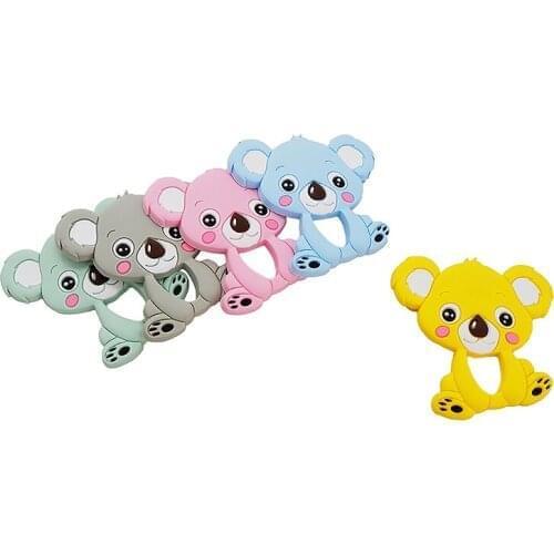 Chenkai 10PCS Silicone Koala Teether Baby Animal Teething Food Grade For DIY Chewable pendant Nursing Bracelet Toys BPA Free