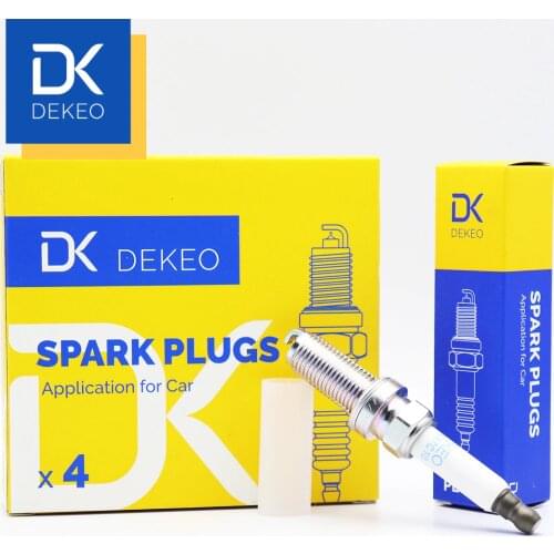 DEKEO Spark Plug Iridium for Jaguar F-Type XF XFR XJ XJR XK XKR Land Rover Range Rover LR4 ILKAR7C10 4PCS