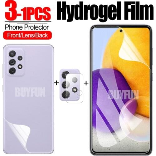 For Samsung Galaxy A72 A52 A42 A32 A12 A02 5G Hydrogel Film/Camera Glass/Back Cover Protective Film on samsun A 72 Safety Film
