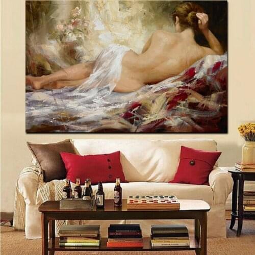Sexy Nude Woman body Oil Painting on Canvas Posters and Prints Scandinavian Wall Art Picture for living room Home Decoration