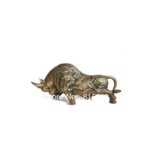 Wang 000922 Wall Street Chieese Bronze Kylin Bull OX Statue
