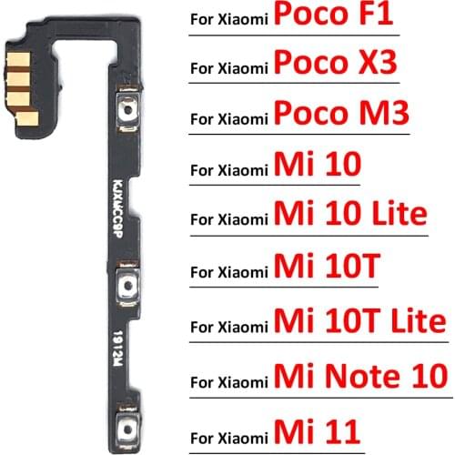 New For Xiaomi Redmi Note 7 8 9 Pro 9S 9A Mi 10T Power On Off Button sound volume Flex Cable For Redmi 8 8A 9