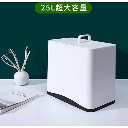 Recycling Bins Large Trash Bin Kitchen Cover Rectangle Garbage Sorting Trash Can White Modern Cocina Paper Basket BK50LJ