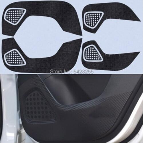 TOMMIA For Roewe RX5 Car Inside Door Cover Scratch Protection Anti Kick Pads Carbon Fiber Stickers 4pcs