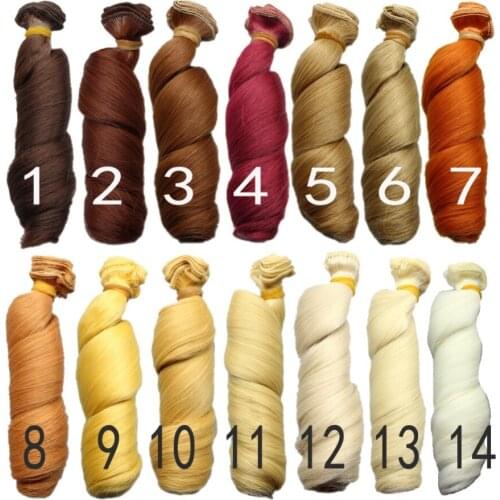 15*100cm curly doll wigs brown khaki black high temperature heat resistant doll hair 1/3 1/4 1/6 BJD diy doll wigs
